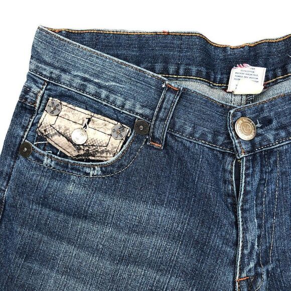 True Religion Jeans Size 38 JOEY BIG T Snakeskin Blue - Picture 7 of 12